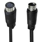 90 Degree mini DIN 9 Pin Male to Female TV Box Adapter Cable, Length:1.8m(Black)