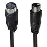 90 Degree mini DIN 9 Pin Male to Female TV Box Adapter Cable, Length:3m(Black)