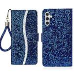 For Samsung Galaxy S24 FE 5G Glitter Powder Filp Leather Phone Case(Blue)