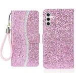 For Samsung Galaxy S24 FE 5G Glitter Powder Filp Leather Phone Case(Pink)