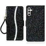 For Samsung Galaxy S23 FE 5G Glitter Powder Filp Leather Phone Case(Black)