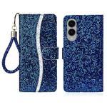 For Samsung Galaxy S25 Edge 5G Glitter Powder Filp Leather Phone Case(Blue)
