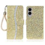 For Samsung Galaxy S25 Edge 5G Glitter Powder Filp Leather Phone Case(Gold)