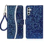 For Samsung Galaxy S25 FE 5G Glitter Powder Filp Leather Phone Case(Blue)