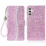 For Samsung Galaxy S25 FE 5G Glitter Powder Filp Leather Phone Case(Pink)