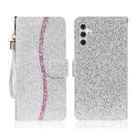 For Samsung Galaxy S25 FE 5G Glitter Powder Filp Leather Phone Case(Silver)