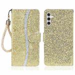 For Samsung Galaxy S25 FE 5G Glitter Powder Filp Leather Phone Case(Gold)