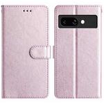 For Google Pixel 9a Silk Texture Horizontal Flip Leather Phone Case(Rose Pink)