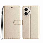 For Honor 400 Global Silk Texture Horizontal Flip Leather Phone Case(Gold)
