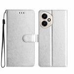 For Honor 400 Global Silk Texture Horizontal Flip Leather Phone Case(Silver)