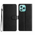 For Honor 400 Lite Silk Texture Horizontal Flip Leather Phone Case(Black)