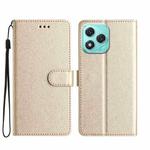 For Honor 400 Lite Silk Texture Horizontal Flip Leather Phone Case(Gold)