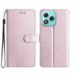For Honor 400 Lite Silk Texture Horizontal Flip Leather Phone Case(Rose Pink)
