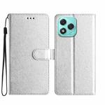 For Honor 400 Lite Silk Texture Horizontal Flip Leather Phone Case(Silver)