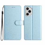 For Honor 400 Pro Global Silk Texture Horizontal Flip Leather Phone Case(Light Blue)