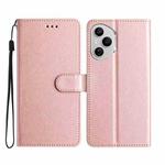 For Honor 400 Pro Global Silk Texture Horizontal Flip Leather Phone Case(Rose Gold)