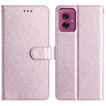 For Motorola Moto G55 Silk Texture Horizontal Flip Leather Phone Case(Rose Pink)