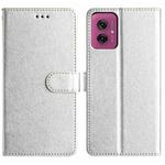 For Motorola Moto G55 Silk Texture Horizontal Flip Leather Phone Case(Silver)