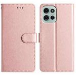 For Motorola Moto G75 Silk Texture Horizontal Flip Leather Phone Case(Rose Gold)