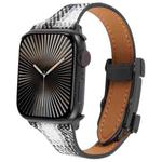 For Apple Watch 46mm / 49mm / 45mm / 44mm Slim Magnetic Buckle Napped Fabric Leather Watch Band(Grey)