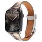 For Apple Watch 46mm / 49mm / 45mm / 44mm Slim Magnetic Buckle Napped Fabric Leather Watch Band(Brown)