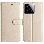 For Xiaomi 15 Silk Texture Horizontal Flip Leather Phone Case(Gold)