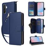 For Samsung Galaxy A36 5G Nine-card Slots Zipper Wallet Bag Leather Phone Case(Blue)