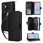 For Samsung Galaxy A36 5G Nine-card Slots Zipper Wallet Bag Leather Phone Case(Black)
