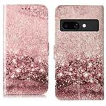 For Google Pixel 9a Colored Drawing Marble Pattern Leather Phone Case(Rose Gold)