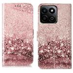 For Honor X7C 4G / 200 Smart Colored Drawing Marble Pattern Leather Phone Case(Rose Gold)