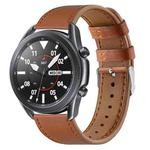 For Galaxy Watch 3 45mm Leather Watch Band(Brown)