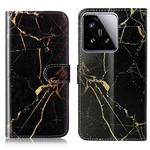 For Xiaomi 15 Colored Drawing Marble Pattern Leather Phone Case(Black Gold Marble)
