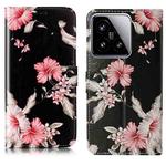 For Xiaomi 15 Colored Drawing Marble Pattern Leather Phone Case(Azalea)