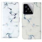 For Xiaomi 15 Colored Drawing Marble Pattern Leather Phone Case(White Marble)