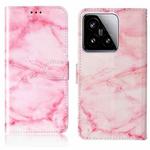For Xiaomi 15 Colored Drawing Marble Pattern Leather Phone Case(Pink Marble)