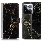 For Xiaomi 15 Pro Colored Drawing Marble Pattern Leather Phone Case(Black Gold Marble)