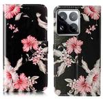 For Xiaomi 15 Pro Colored Drawing Marble Pattern Leather Phone Case(Azalea)