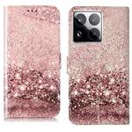 For Xiaomi 15 Pro Colored Drawing Marble Pattern Leather Phone Case(Rose Gold)