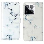 For Xiaomi 15 Pro Colored Drawing Marble Pattern Leather Phone Case(White Marble)