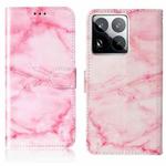 For Xiaomi 15 Pro Colored Drawing Marble Pattern Leather Phone Case(Pink Marble)