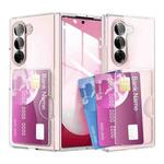 For Samsung Galaxy Z Fold6 5G Skin Feel Transparent Card Bag Phone Case(Transparent)