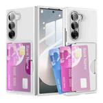 For Samsung Galaxy Z Fold6 5G Skin Feel Transparent Card Bag Phone Case(Matte Transparent)