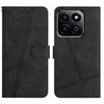 For Honor X7C 4G / 200 Smart Skin-feel Stitching Leather Phone Case(Black)