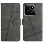 For Honor X7C 4G / 200 Smart Skin-feel Stitching Leather Phone Case(Grey)