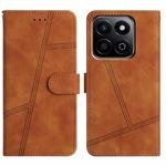 For Honor X7C 4G / 200 Smart Skin-feel Stitching Leather Phone Case(Brown)