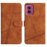 For Motorola Moto G55 Skin-feel Stitching Leather Phone Case(Brown)