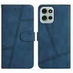 For Motorola Moto G75 Skin-feel Stitching Leather Phone Case(Blue)