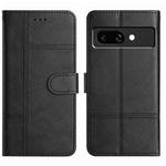 For Google Pixel 9a Cowhide Texture Stitching Leather Phone Case(Black)