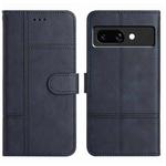 For Google Pixel 9a Cowhide Texture Stitching Leather Phone Case(Dark Blue)