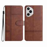 For Honor 400 Pro Global Cowhide Texture Stitching Leather Phone Case(Coffee)